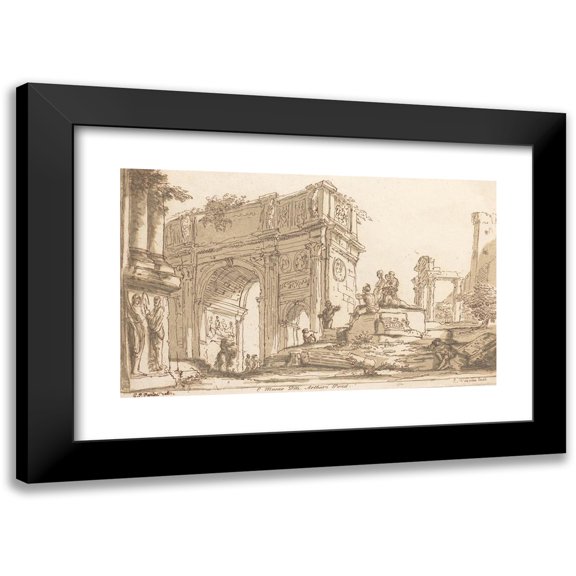 George Knapton 14x11 Black Modern Framed Museum Art Print Titled - Classical Scene (1740)