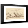 thumbnail image 1 of George Knapton 14x11 Black Modern Framed Museum Art Print Titled - Landscape and Stream Crossing (1740), 1 of 5