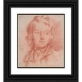 thumbnail image 1 of George Knapton 15x17 Black Ornate Wood Framed Double Matted Museum Art Print Titled - Portrait of a Young Man, 1 of 5
