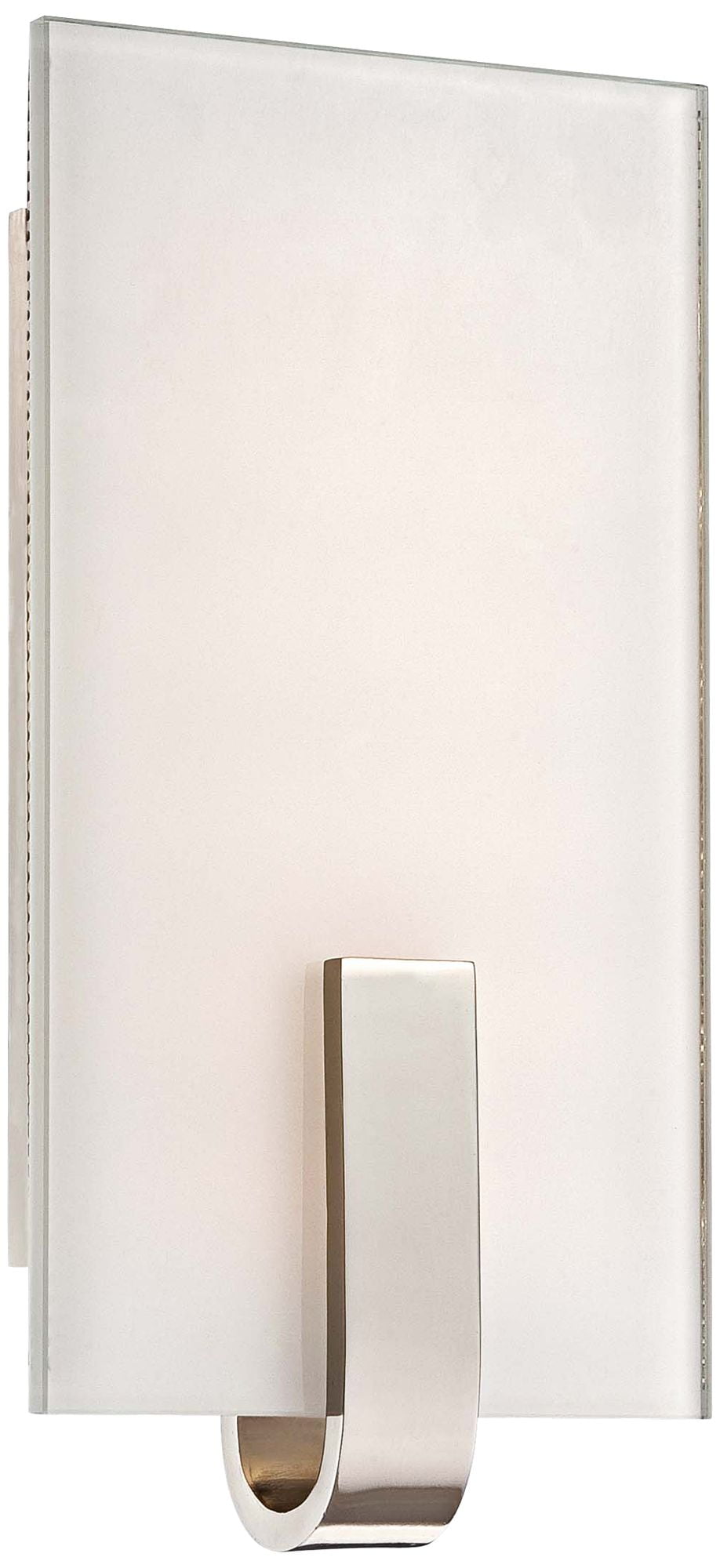 Polished Nickel LED Wall Sconce with Clear/White Glass Shade