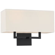 George Kovacs 16 Wide 2-Light Coal Black Modern Wall Sconce