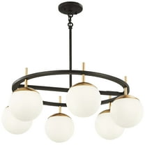 George Kovacs Alluria 27"W Weathered Black and Autumn Gold 6-Light Pendant
