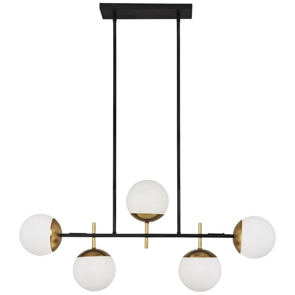 George Kovacs Alluria 36" Wide Black and Gold Modern Kitchen Island Light Pendant