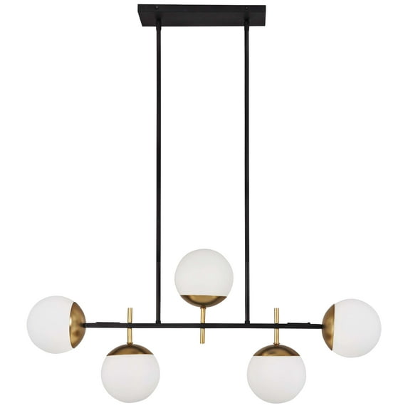 George Kovacs Alluria 36" Wide Black and Gold Modern Kitchen Island Light Pendant