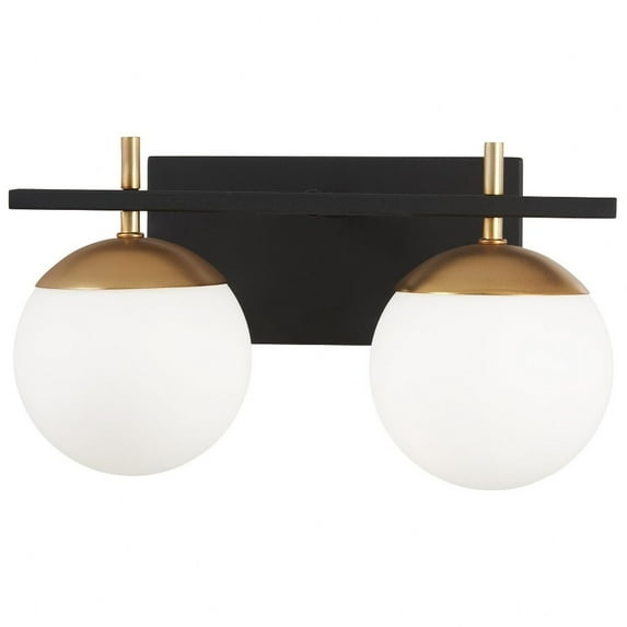 George Kovacs Alluria 8 1/2" High Black and Gold 2-Light Wall Sconce