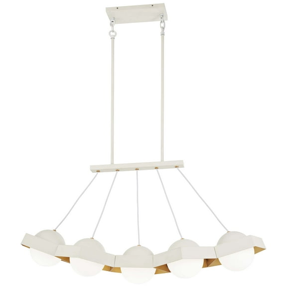 George Kovacs Five-O 41"W Textured White LED Kitchen Island Light Pendant