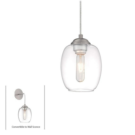 P931-084-George Kovacs Lighting-Bubble-One Light Mini Pendant in Contemporary Style-6.25 Inches Wide by 8.25 Inches Tall-Brushed Nickel Finish