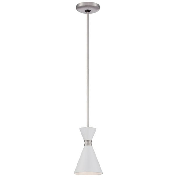-One Light Mini Pendant In Contemporary Style-5.5 Inches Wide By 9.25 Inches Tall-Glitter Gloss White Finish George Kovacs Lighting P1821-44F
