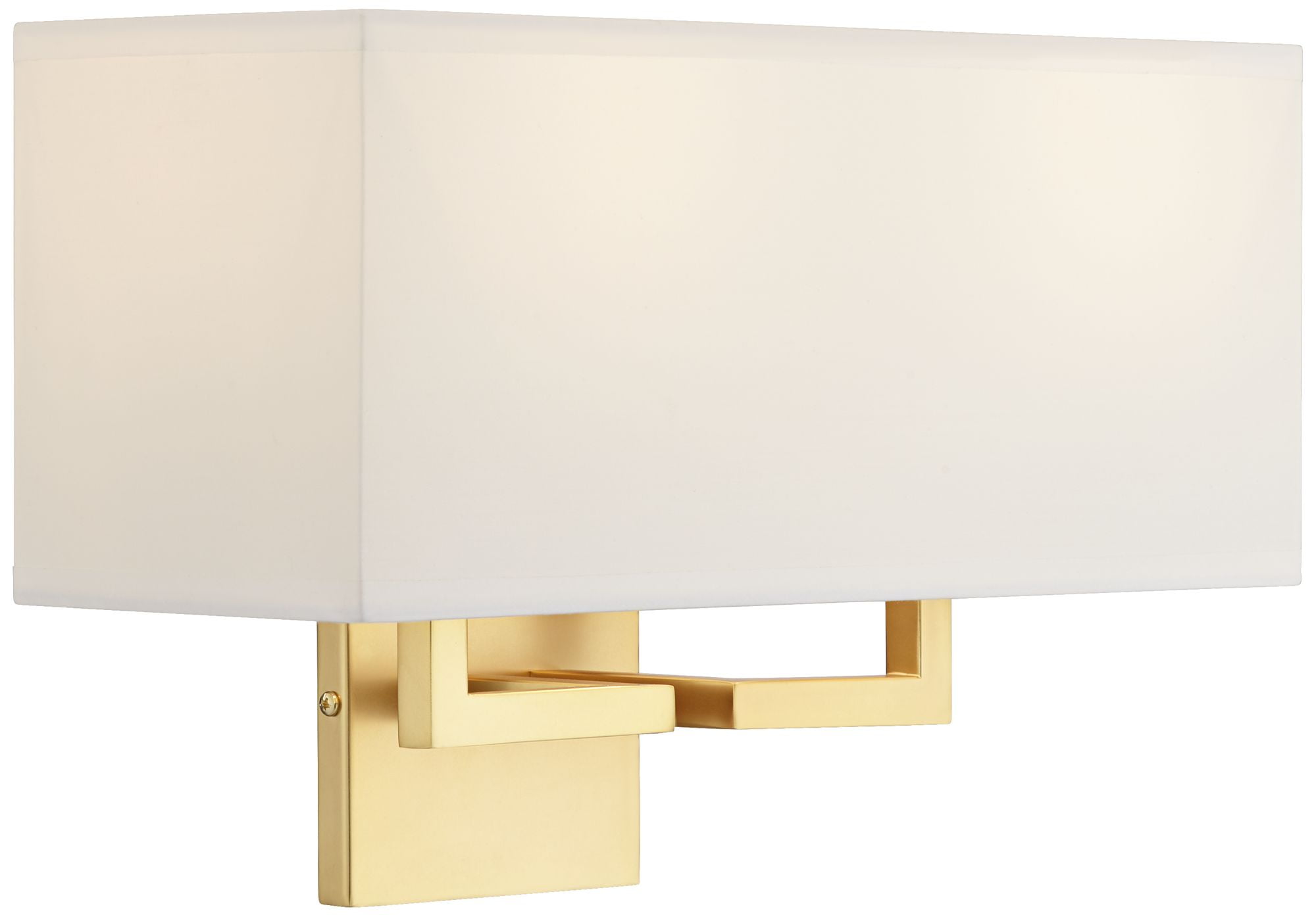 Honey Gold 2-Light Wall Sconce with Fabric Shade