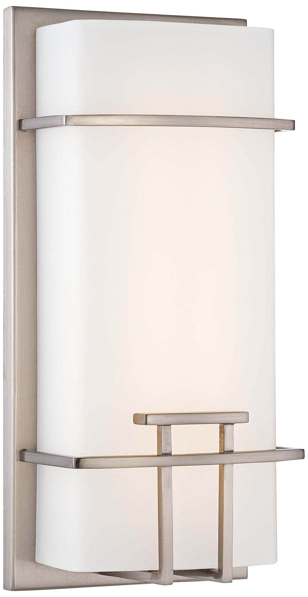 Elegant Brushed Nickel LED Sconce with Etched Opal Shade