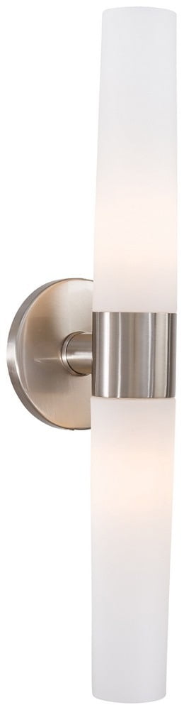 Brushed Nickel 2-Light Dimmable Cylinder Wall Sconce