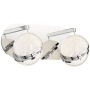 George Kovacs Silver Slice 8 High Chrome and Crystal 2-Light LED Wall Sconce