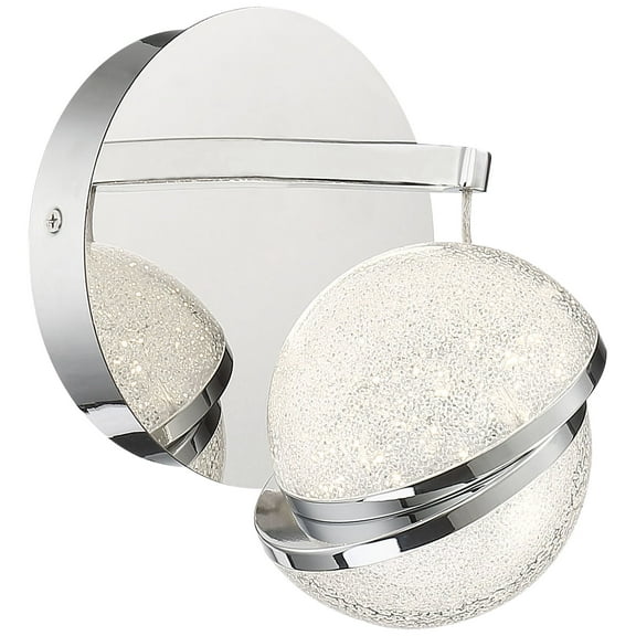 George Kovacs Silver Slice 8" High Chrome and Crystal LED Wall Sconce