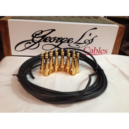 George L 155 Pedalboard Effects Cable Kit LARGE .155 Black / GOLD 15/14