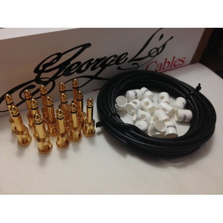 George L's 155 Pedalboard Cable Kit LARGE .155 Black & White / GOLD 15/14/14