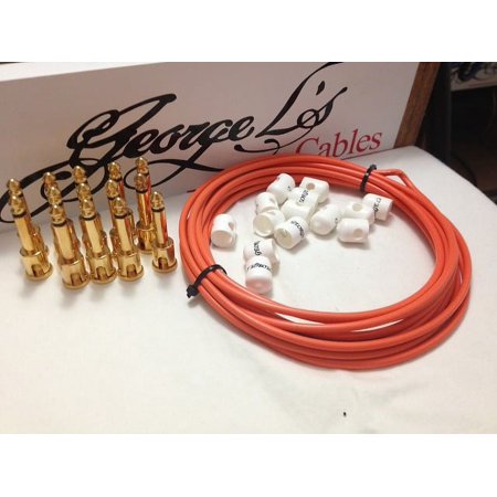 George L's 155 Pedalboard Cable Kit LARGE .155 Orange & White / GOLD 15/14/14