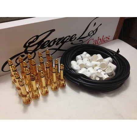 George L's 155 Pedalboard Cable Kit XL .155 Black & White / GOLD - 20/20/20