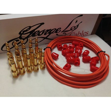 George L's 155 Pedalboard Cable Kit XL .155 Orange & Red / GOLD - 20/20/20