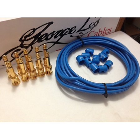 George L's 155 Pedalboard Effects Cable Kit .155 Blue / GOLD - 10/10/10