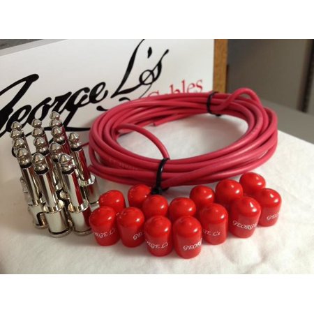 George L's 155 Pedalboard Effects Cable Kit LARGE .155 Red / Nickel 15/14/14