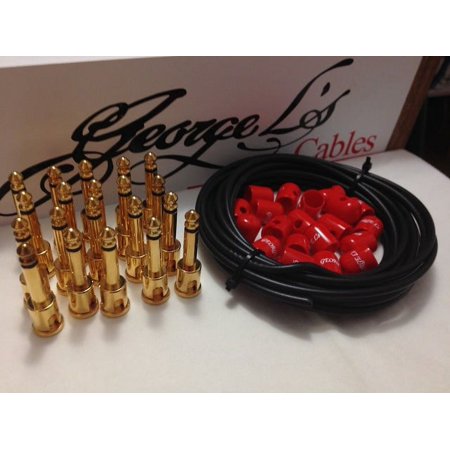 George L's 155 Pedalboard Effects Cable Kit XL .155 Black & Red GOLD - 20/20/20