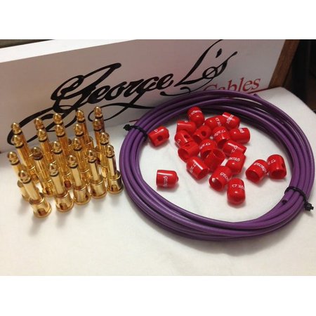 George L's 155 Pedalboard Effects Cable Kit XL .155 Purple & Red / GOLD 20/20/20