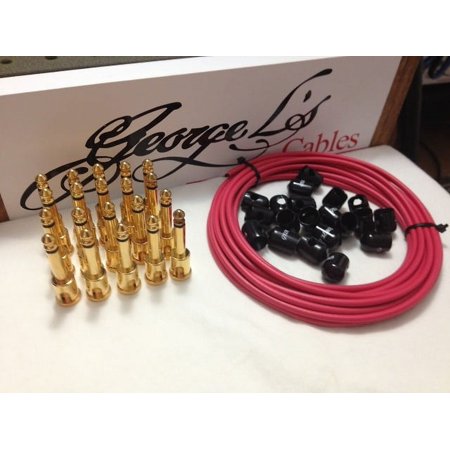 George L's 155 Pedalboard Effects Cable Kit XL .155 Red Black GOLD - 20/20/20