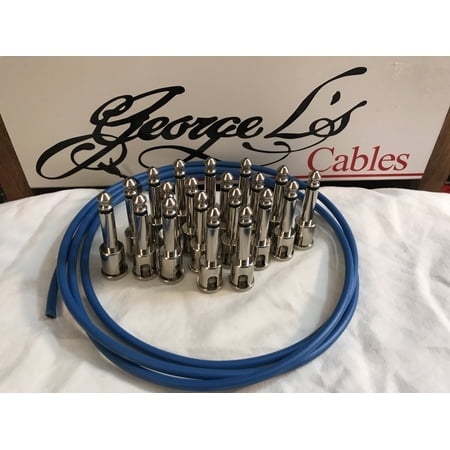 George L's IDEAL Pedalboard .155 Solderless Cable Kit 20 Plugs & 5 Foot - BLUE