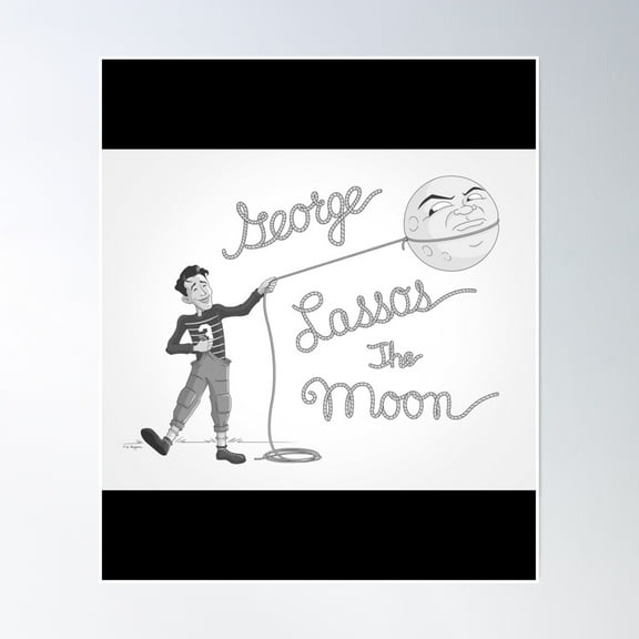 George Lassos The Moon Poster Poster Wall Art, Modern Wall Decor, 8x12 UNFRAMED