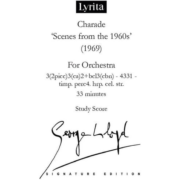 George Lloyd - Lloyd: Charade - Study Score - Music & Performance - CD