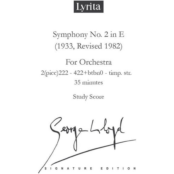 George Lloyd - Lloyd: Symphony No. 2 - Study Score - Music & Performance - CD