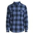Men's and Big Men's Flannel Shirt with Long Sleeves, Sizes XS