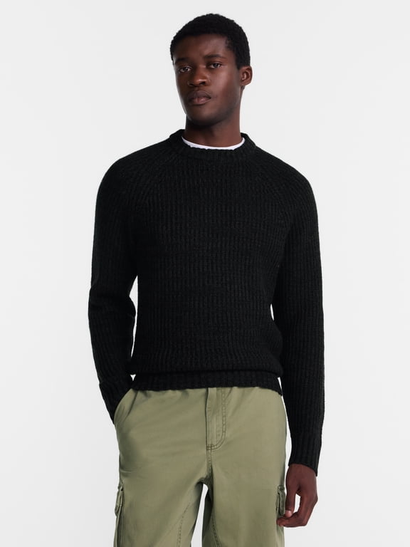 Men's and Men's Big & Tall Shaker Stitch Crewneck Sweater, Midweight, Sizes XS-3XLT