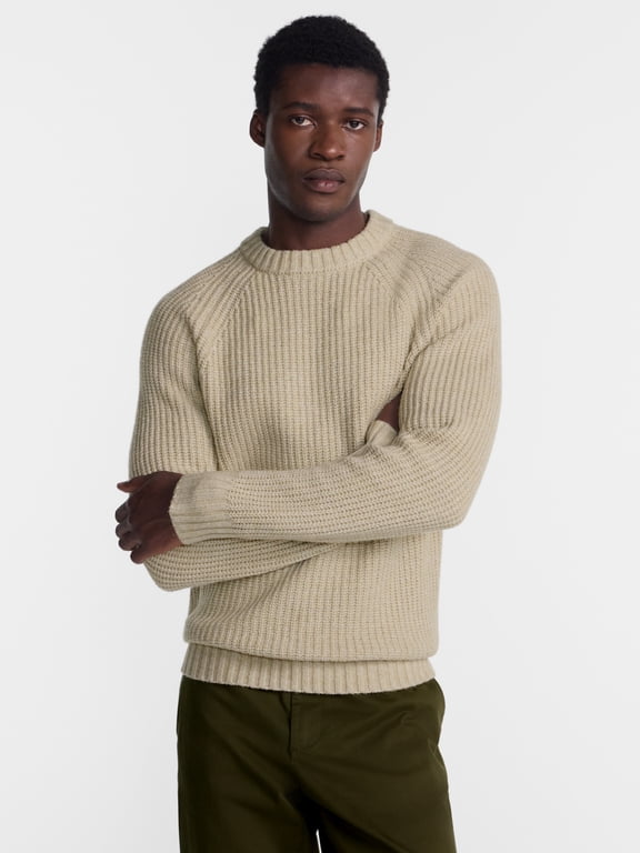 Men's and Men's Big & Tall Shaker Stitch Crewneck Sweater, Midweight, Sizes XS-3XLT