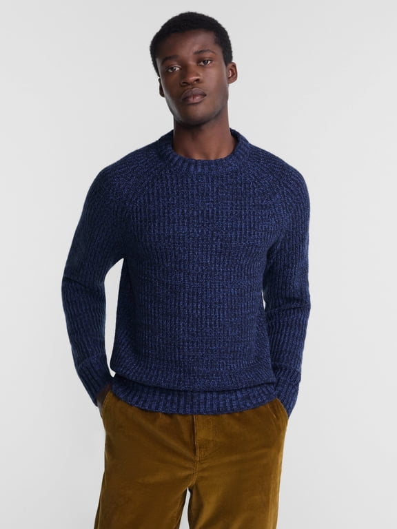Men's and Men's Big & Tall Shaker Stitch Crewneck Sweater, Midweight, Sizes XS-3XLT