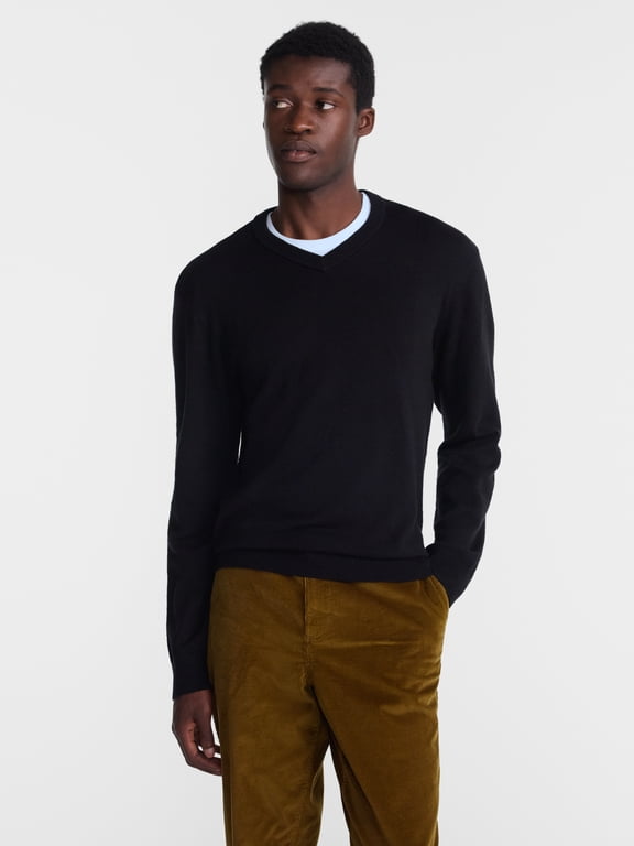 Men's and Men's Big & Tall V Neck Pullover Sweater, Lightweight, Sizes XS-3XLT