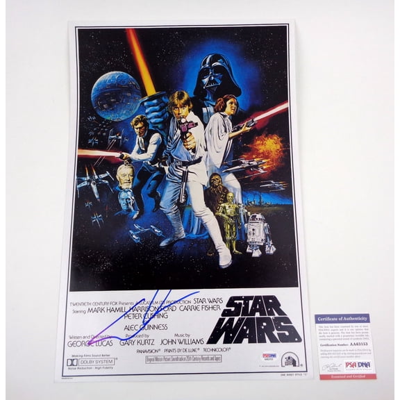 George Lucas Director Signed Autograph Star Wars Movie Poster PSA/DNA COA