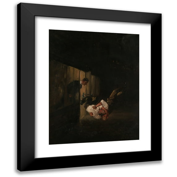 George Luks 15x18 Black Modern Framed Museum Art Print Titled - The Wrestlers (1906)