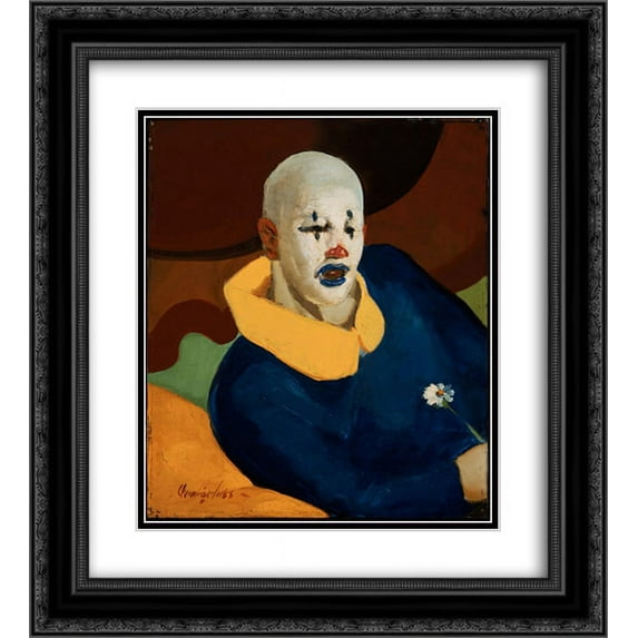 George Luks 2x Matted 20x24 Black Ornate Framed Art Print 'A Clown'
