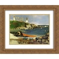 thumbnail image 1 of George Luks 2x Matted 24x20 Gold Ornate Framed Art Print 'Hannaford's Cove', 1 of 2