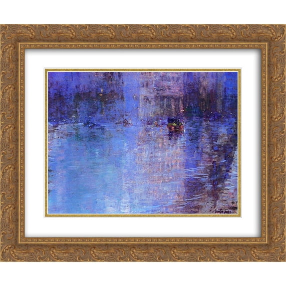 George Luks 2x Matted 24x20 Gold Ornate Framed Art Print 'Madison Square'