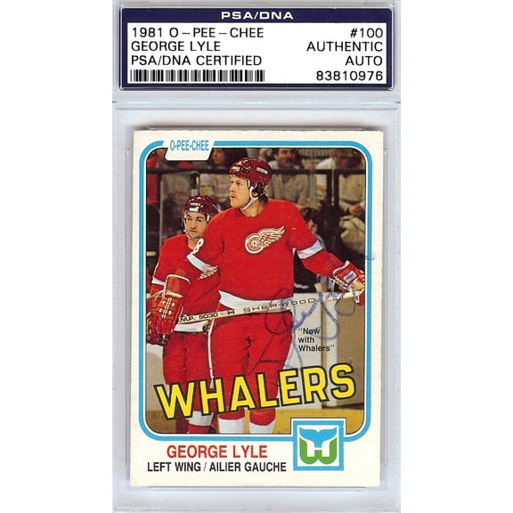 George Lyle Autographed 1981 O-Pee-Chee Card #100 Detroit Red Wings PSA/DNA #83810976