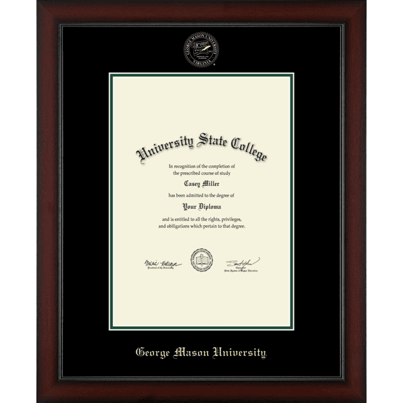 George Mason University Diploma Frame, Document Size 10" x 14"