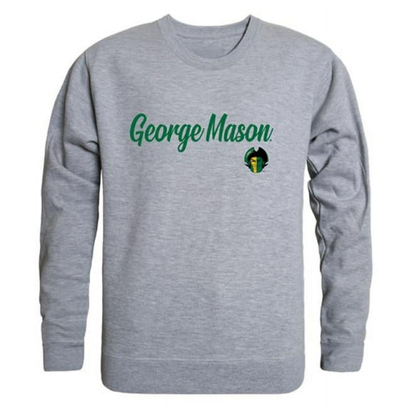 George Mason University Mens Script Crewneck T-Shirt, Heather Gray - 2XL