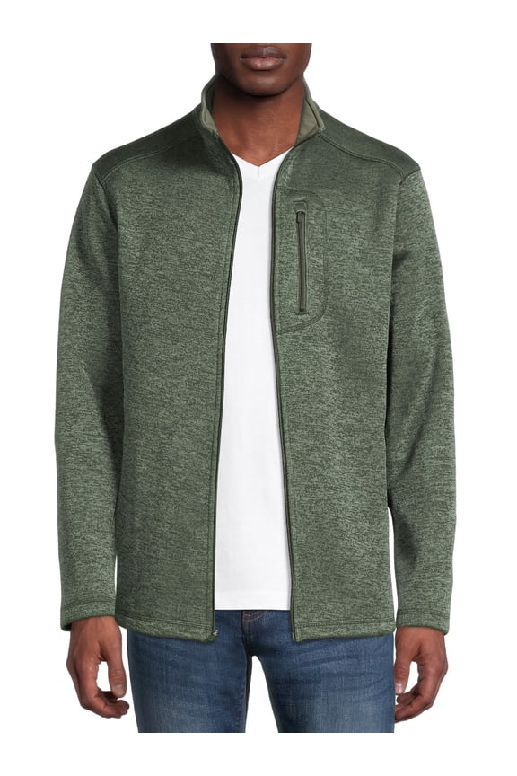 Men and Big Men's Full Zip Fleece Sweater Jacket, up to Size 5xl