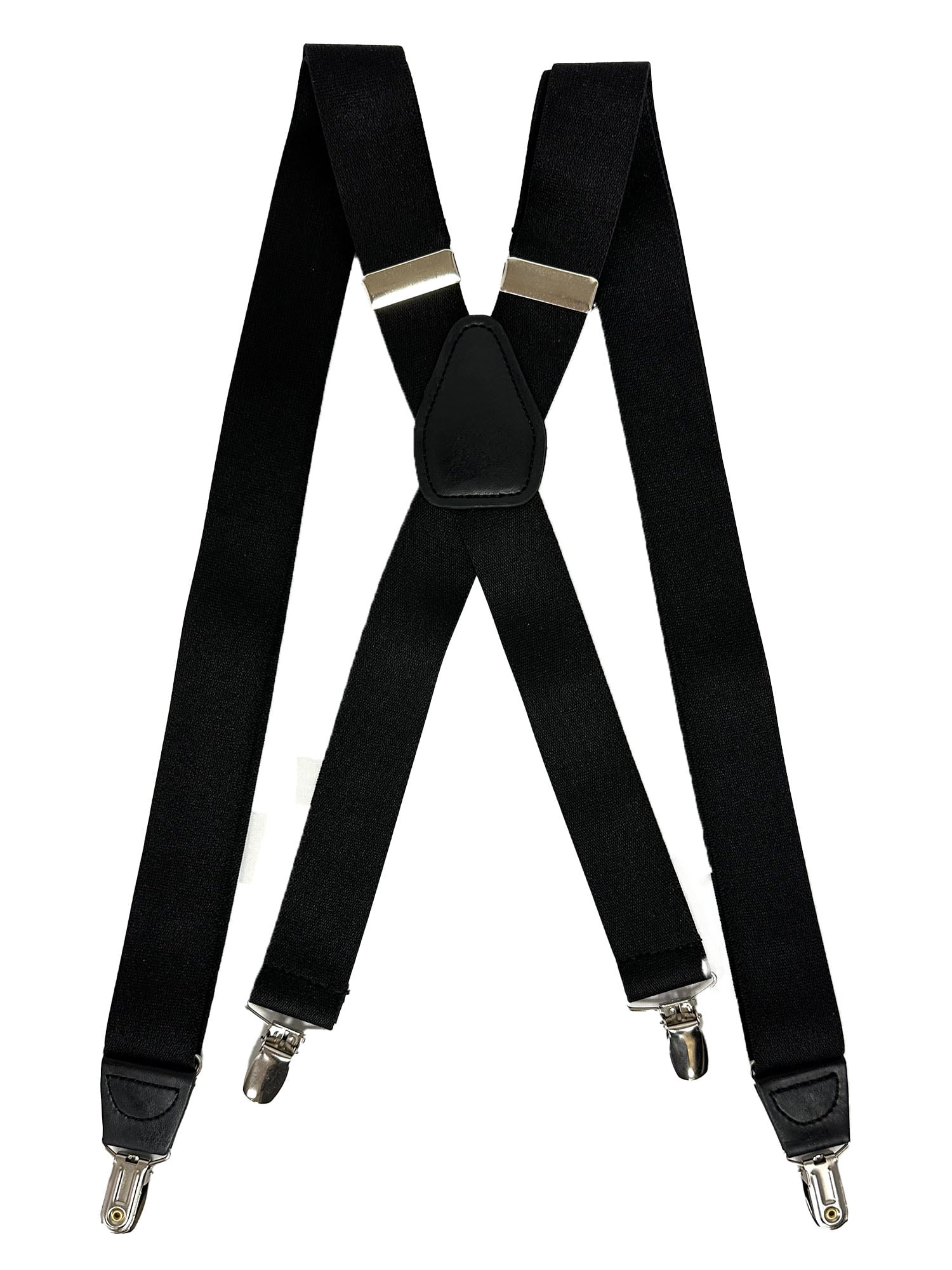 George Men's 1.25in Cross Back Black Suspender Stretch