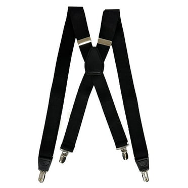 George Men's 1.25in Cross Back Black Suspender
