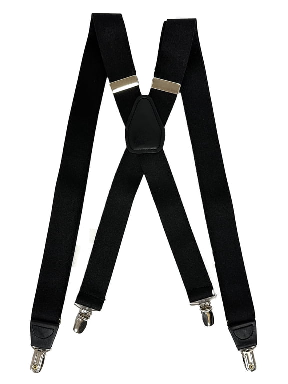 Men's 1.25in Black Cross Back Suspender