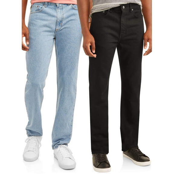 George Men's 100% Cotton Regular Fit Jeans, 2-Pack