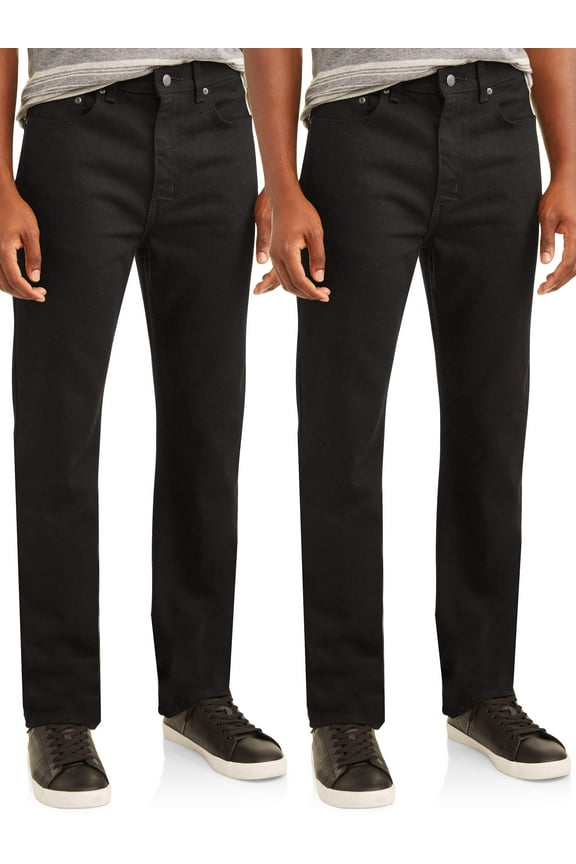 Men's 100% Cotton Regular Fit Jeans, 2-Pack